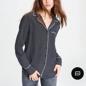 Rag & bone B&W Stripe Silk Pajama Top